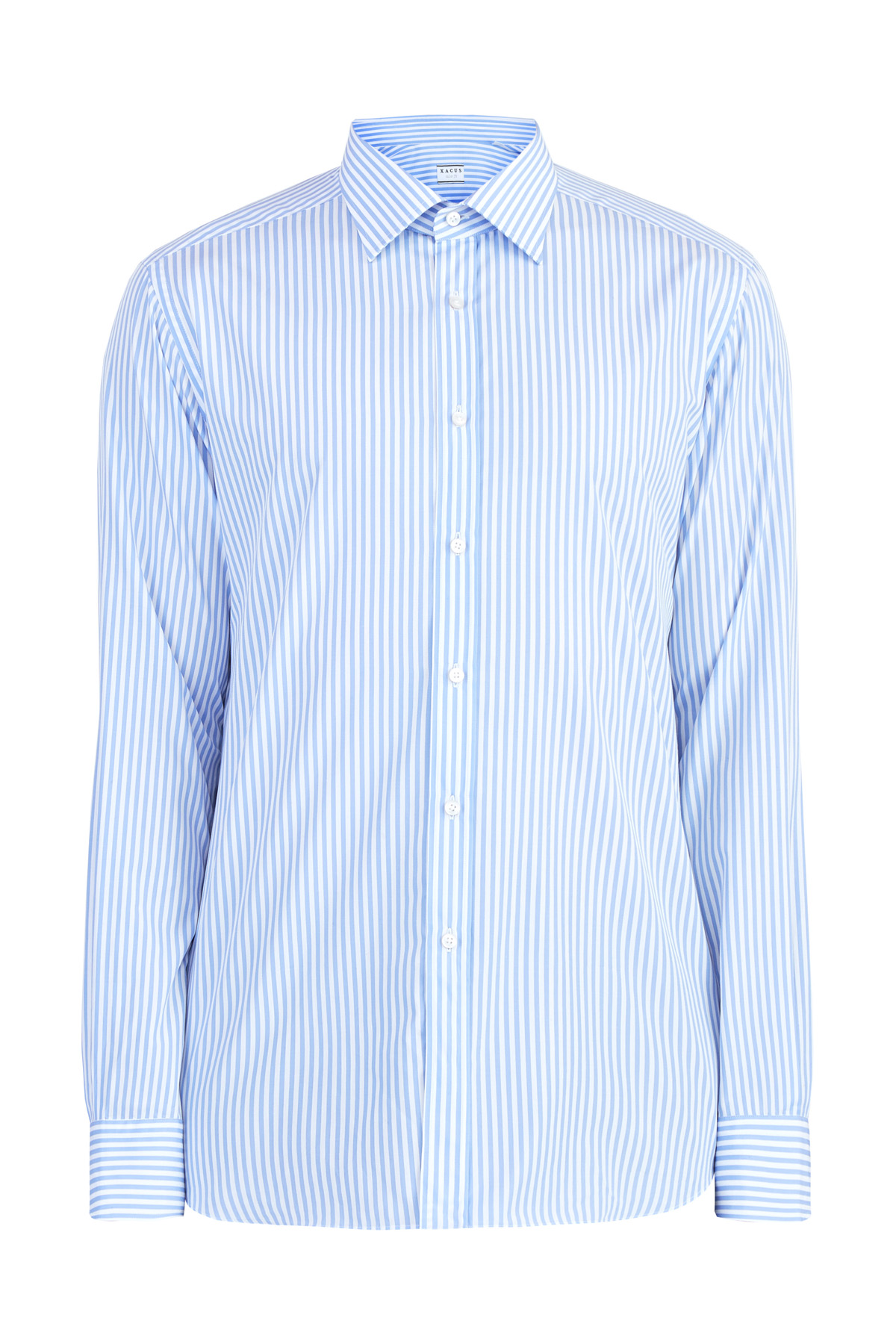 Приталенная рубашка из хлопкового поплина с кручением нити 100/2 XACUS, цвет голубой, размер 48;50;52;52 Приталенная рубашка из хлопкового поплина с кручением нити 100/2 - фото 1